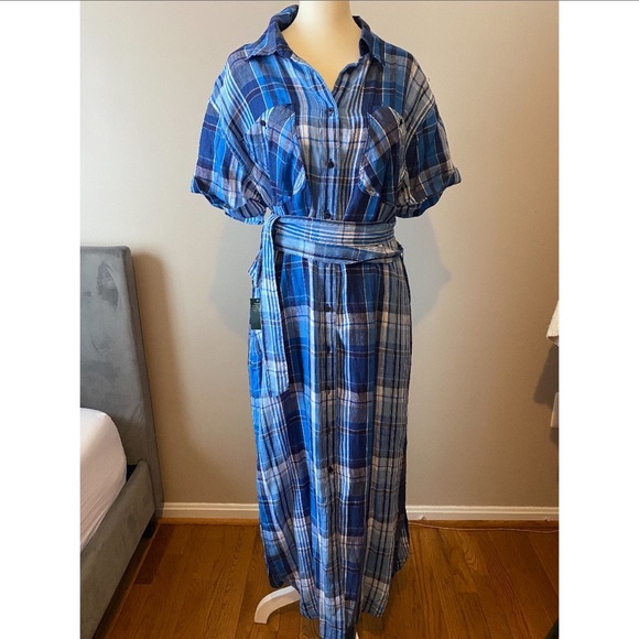 Ralph Lauren blue plaid dress BNWT - Picture 1 of 10